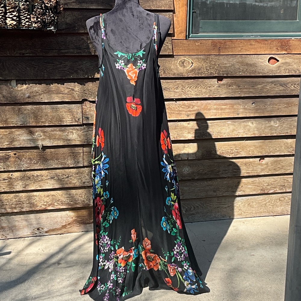 Johnny Was Black & Yellow Floral Stripe Maxi Dress - Picture 2 of 4